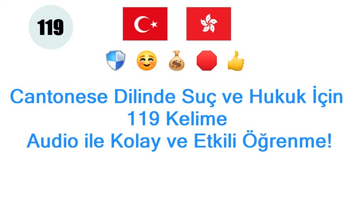 Cantonese Dilinde Suç ve Hukuk İçin 119 Kelime: Audio ile Kolay ve Etkili Öğrenme!